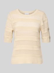 Sweter z dzianiny z rękawem o dł. 1/2 model ‘ELINJA’ od VILA - 44