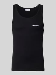 Tanktop in riblook met logo van REVIEW - 20