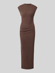 Maxikleid mit Raffungen Modell 'BASILA' von MANGO Beige - 18