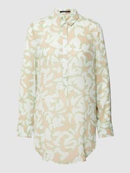 Lange blouse met all-over motief van comma Wit - 19
