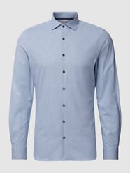 Business-Hemd mit Allover-Muster Modell 'Baio' von OLYMP Level Five Blau - 34