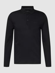 Poloshirt met labeldetail, model 'Longsleeves' van Pierre Cardin Grijs / zwart - 9