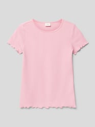 T-shirt z falistym dołem od s.Oliver RED LABEL Różowy - 47