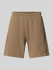 Relaxed fit sweatshorts met labelprint van REVIEW Beige - 15