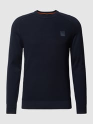 Strickpullover mit Kaschmir-Anteil und Label-Patch Modell 'KESOM' von BOSS Orange Blau - 36