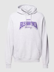 Hoodie mit Label-Stitching Modell 'College 2' von BLS HAFNIA Grau - 44