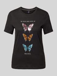 T-Shirt mit Statement-Print von Only Schwarz - 31