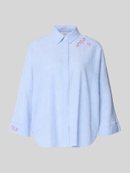 relaxed fit blouse met stitchings en 3/4-mouw van Oui - 14