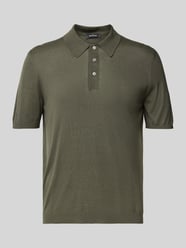 Koszulka polo jedwabna o kroju slim fit z prążkowanymi wykończeniami od GRAN SASSO - 8