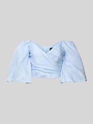 Bluzka lniana o kroju slim fit z dekoltem w serek model ‘EVA’ od Bardot - 46