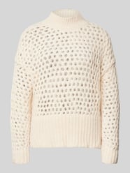 Regular Fit Strickpullover mit Lochstrickmuster Modell 'BILLIE' von Only Beige - 9