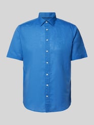 Slim Fit Leinenhemd mit Kentkragen von Jake*s Blau - 13