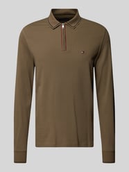 Slim Fit Poloshirt mit Label-Stitching von Tommy Hilfiger Grün - 36