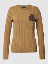 Sweter z dzianiny z wełny z naszywką z logo model ‘MONTIVA’ od Lauren Ralph Lauren - 10