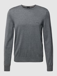 Gebreide pullover met labelstitching, model 'Botto' van BOSS Grijs - 12
