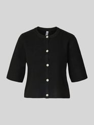 Boxy Fit Strickjacke aus Rippstrick Modell 'SILLY' von PIECES - 4