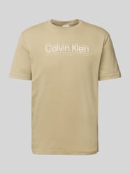 T-shirt met labelprint van CK Calvin Klein Beige - 17