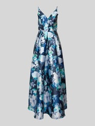 Abendkleid mit V-Ausschnitt von Swing Blau - 6