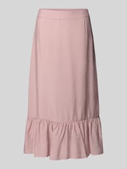 Midirok van viscosemix met volantzoom van Christian Berg Woman Fuchsia - 11