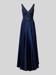 Abendkleid mit Häkelspitze von Mascara Blau - 40