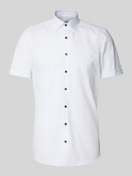 Body Fit Business-Hemd mit Allover-Muster Modell 'NEW YORK' von OLYMP Level Five Weiß - 40