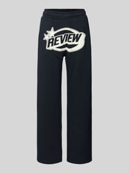 Straight leg sweatpants met logo en elastische band van Review - 18
