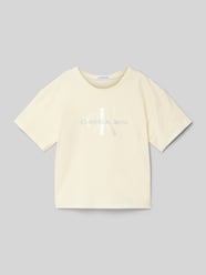 T-Shirt mit Label-Print von Calvin Klein Jeans Beige - 28