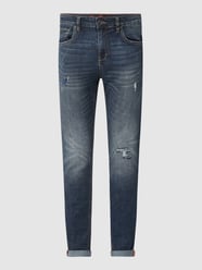 Skinny Fit Jeans mit Stretch-Anteil Modell 'Lenn' von Blue Monkey Blau / Türkis - 41