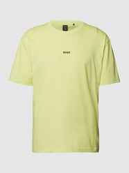T-Shirt mit Brand-Schriftzügen Modell 'Teeos' von BOSS Green Gelb - 18