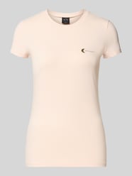 T-shirt met labelprint van ARMANI EXCHANGE Fuchsia - 16