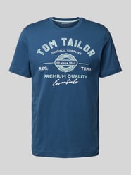 T-Shirt mit Statement-Print  von Tom Tailor Blau - 48