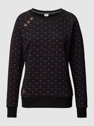 Sweatshirt met zigzagmotief, model 'DARRIA' van Ragwear Zwart - 6