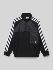 Sweatshirt mit kurzem Reißverschluss von adidas Originals Schwarz - 14