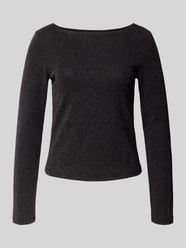 Bluzka o kroju regular fit z długim rękawem i fakturowanym wzorem model ‘JINA’ od PIECES - 4