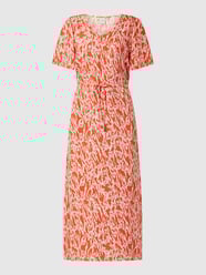 Midi-jurk met bloemenmotief, model 'Vera' van ICHI Rood - 27