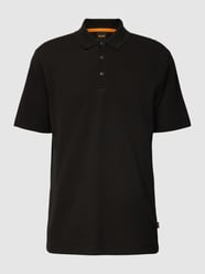 Poloshirt mit kurzer Knopfleiste Modell 'Petempesto' von BOSS Orange Schwarz - 34