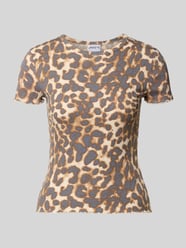T-shirt in all-over look met ronde hals van Jake*s Casual - 39