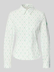 Bluzka w kroju slim fit w całościowym wzorze od Marc Cain - 48
