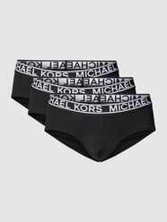 Bokserki z elastycznym paskiem z logo w zestawie 3 szt. od MICHAEL Michael Kors Czarny - 37