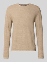 Gebreide pullover met geribde ronde hals, model 'GEORGE' van Jack & Jones Beige - 47