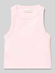 Tanktop mit gerippten Abschlüssen von Mango Pink - 8