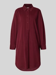 Relaxed fit corduroy jurk van een mix van katoen en viscose van s.Oliver RED LABEL Bordeaux - 8