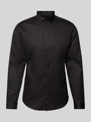 Slim Fit Freizeithemd mit Kentkragen Modell 'CARDIFF' von Jack & Jones Premium Schwarz - 6