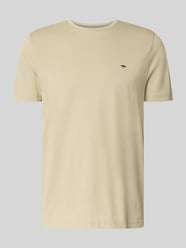 T-Shirt mit Rundhalsausschnitt und Label-Stitching von Fynch-Hatton Beige - 37