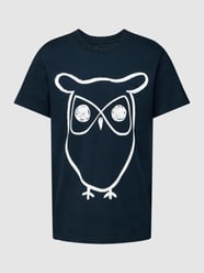 T-Shirt mit Motiv-Print von Knowledge Cotton Apparel Blau - 4