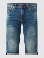 Jeansbermudas mit Stretch-Anteil Modell 'Gordan' von Blue Monkey Blau / Türkis - 39
