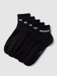 Socken mit Label-Print im 5er-Pack von Review Schwarz - 30