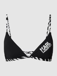 Bikini-Oberteil mit Label-Print von Karl Lagerfeld Beachwear Schwarz - 40