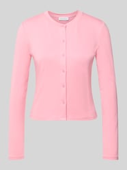 Cardigan mit Label-Stitching Modell 'Tima' von OH APRIL Pink - 33