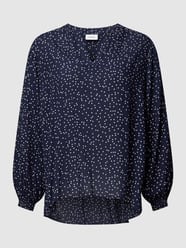 PLUS SIZE Bluse mit Allover-Muster Modell 'Silja' von Fransa Plus Blau - 22